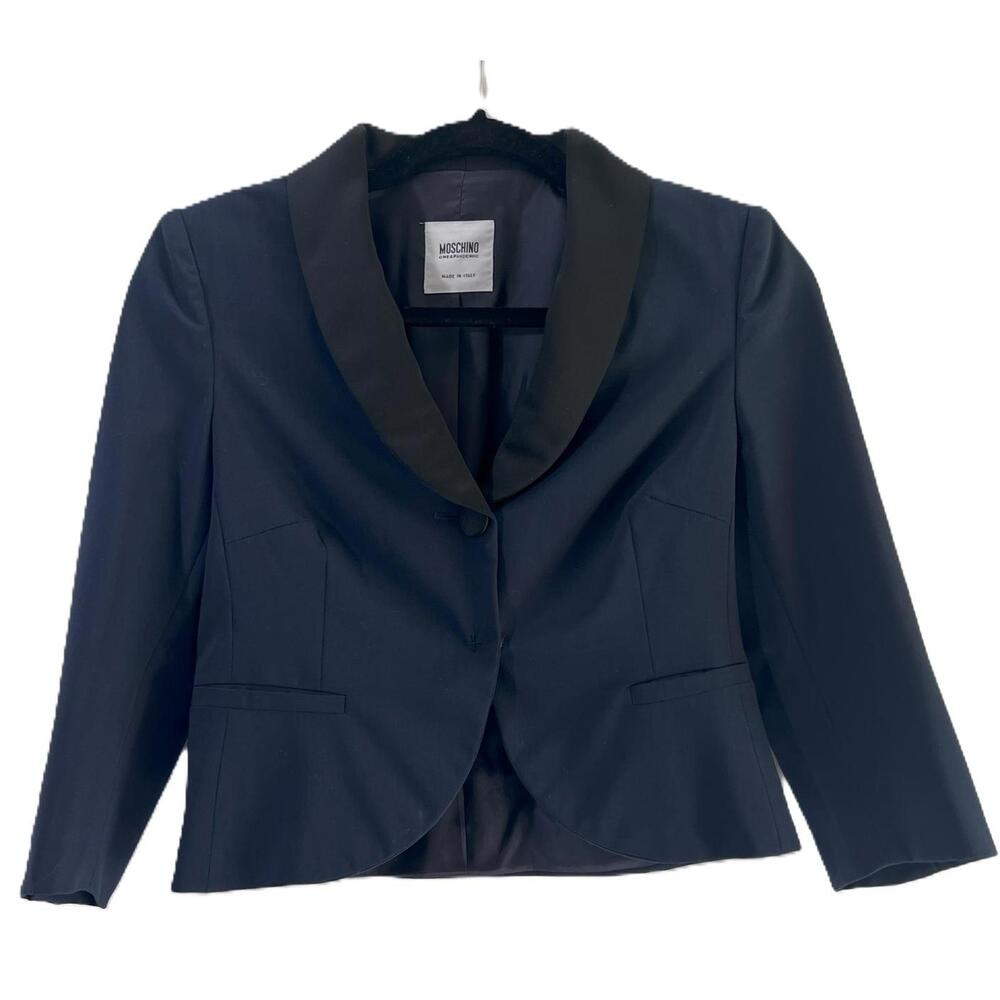 VINTAGE Moschino Cheap & Chic Tuxedo Blazer Black/Blue - Small